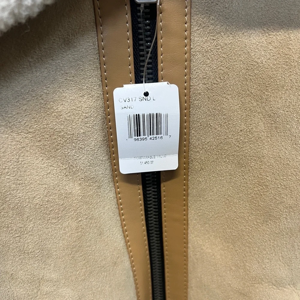 Coach Shearling Jacket in Sand Color Large Size NEW WITH TAGS - Picture 4 of 8